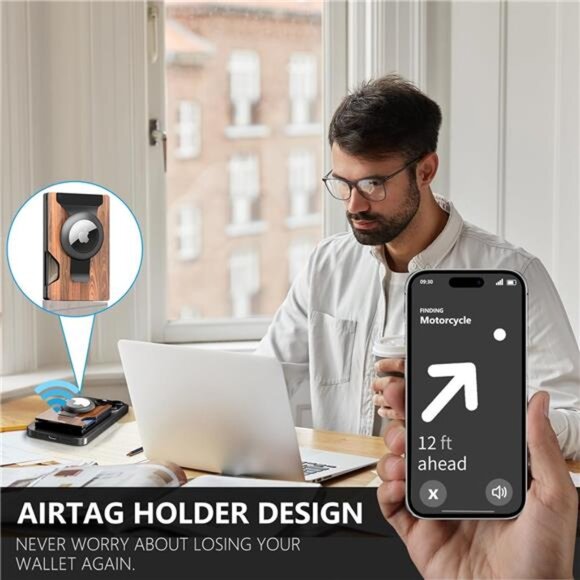 Magnetic Phone Wallet Compatible with Apple MagSafe - Metal Card Holder - Picture 2 of 7